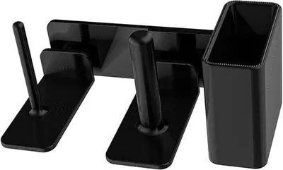 Productafbeelding van Bekerhouder-organizer - Ruimtebesparend, stapelbaar, zijmontage - 23x12 cm - Zwart