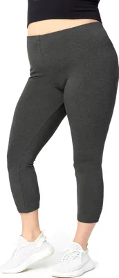 Image de Leggings 3/4 Capri Merry Style pour femmes, grandes tailles, leggings de sport en coton MS10-455 (mélange foncé, 3XL)