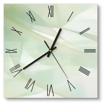Produktbild von DEQORI Glasuhr 30x30 cm Römisch 'Zarte Eleganz' Wanduhr Glas Uhr Design leise Küchenuhr