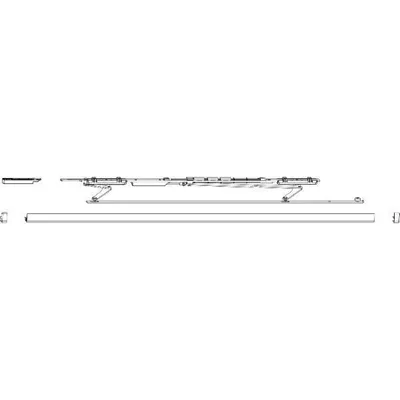 Produktbild von MACO PAS Gleitscheren-Set, Abdeckschiene 13 mm, silber, FFB 901-1250 mm, rechts