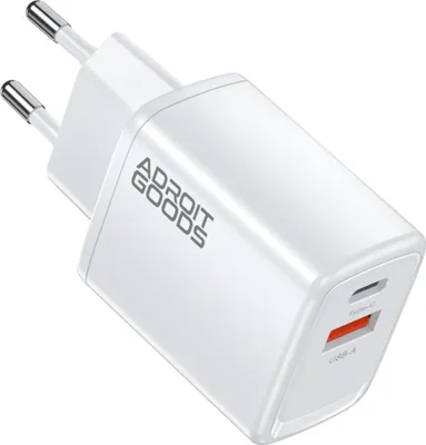 Obrázok produktu pre AdroitGoods Rýchla nabíjačka Usb-A/C - 20W nabíjačka s QC3.0 - univerzálny adaptér - nabíjačka telefónu - biela