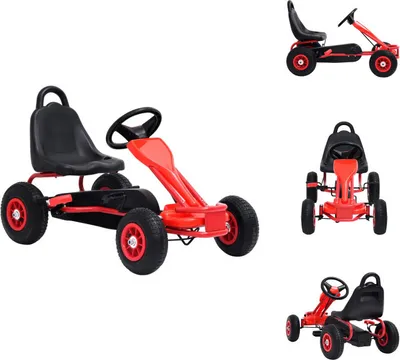 Image de vidaXL Go-Kart à pédales avec roues pneumatiques rouge - Trotteurs & Véhicules à Pédales