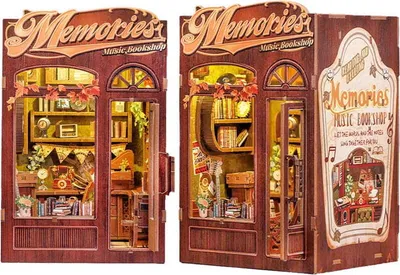 Obrázok produktu pre Miniatúrny domček mini knižný kútik - Retro Vinyly - CuteBee