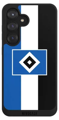 Produktbild von NIVOCASE Handyhülle für Samsung Galaxy S25  Hülle NIVOpure Case Schwarz HSV Hamburger SV Streifen