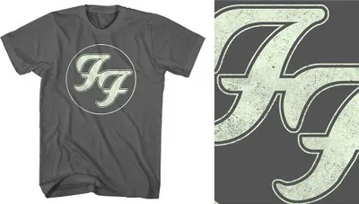 Produktbild von Foo Fighters Gold FF Logo Charcoal Grey XL T-Shirt