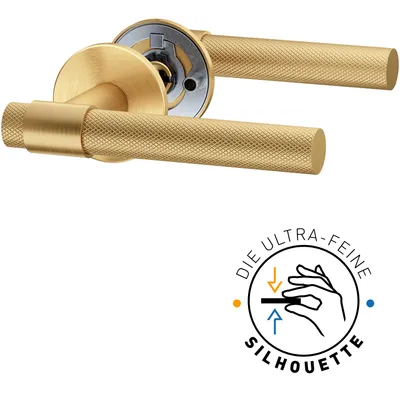 Produktbild von ERGO line Modern Design, Gold Türbeschlag ROSA ohne Schlossrosette, Die ultra-feine Silhouette, Türbeschlag; Türgriff; Türklinke, Edelstahl, PVD-Gold