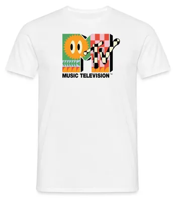 Produktbild von Spreadshirt MTV Music Television Buntes Logo Mit Sonne Männer T-Shirt, S, Weiß