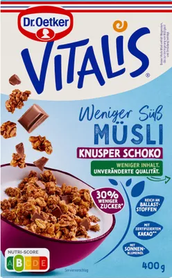 Image de Vitalis Moins sucré Chocolat croustillant Dr. Oetker paquet de 400g