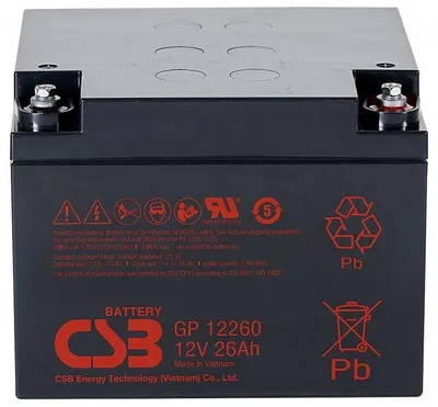 Zdjęcie produktu dla Akumulator podtrzymujący CSB GP12260l, 12V, 26Ah