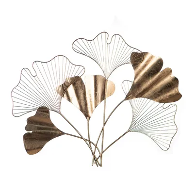 Produktbild von Casablanca Wanddeko "Ginkgo" Metall . goldfarben mit Goldfolienoptik H: 67 cm B: 83 cm 74990