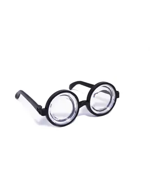 Produktbild von Streber-Brille Nerd Spassbrille rund schwarz
