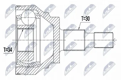 Produktbild von NTY Gelenksatz Antriebswelle Radseitig Vorne passend für MERCEDES-BENZ M-Klasse (W164) NPZ-ME-018