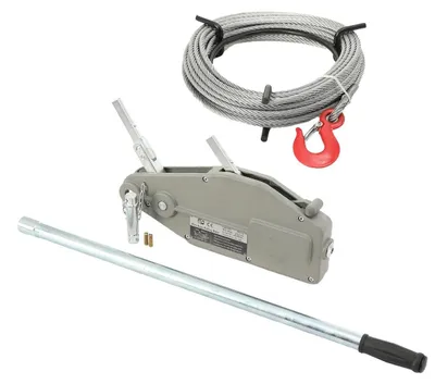 Produktbild von Handseilzug Seilzug - Manuelle Seilwinde - 800 kg Zug- und Hubkraft - 20 m Stahlseil - Für Lager, Werkstatt und Offroad