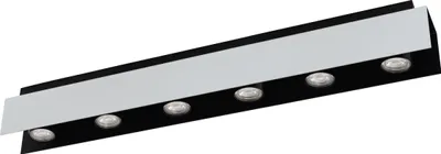 Produktbild von EGLO LED Deckenleuchte VISERBA, 6-flammige Wandlampe, Deckenlampe aus Stahl in schwarz und weissaluminium, Wohnzimmerlampe, warmweiß