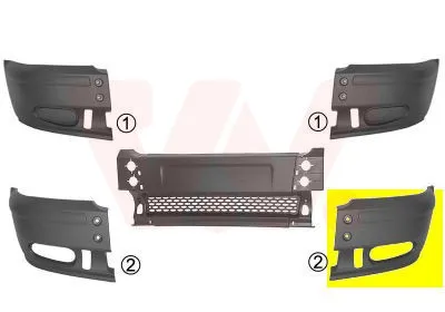 Produktbild von VAN WEZEL Stoßstange Stoßfänger vorne Links Vorne Links für FORD TRANSIT Bus (FD, FB, FS, FZ, FC) Schwarz 1898565