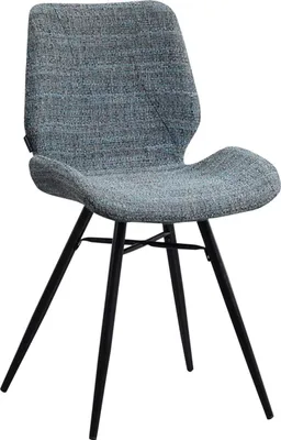 Immagine prodotto di Happyment Sedia da pranzo - Sedia da cucina - Sedia in tessuto - Gambe in metallo - Ciniglia - Per soggiorno, camera da letto e sala da pranzo - Blu