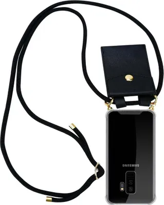 Image de Cadorabo Housse pour Samsung Galaxy S9 PLUS Housse de protection en noir Chaîne de téléphone portable Cordon de silicone Etui amovible