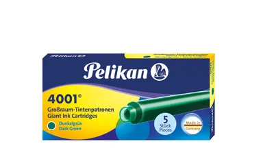 Produktbild von 5 Pelikan Großraum Tintenpatronen 4001® / Füllerpatronen / Farbe: dunkelgrün
