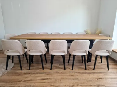 Produktbild von Essgruppe: 12x Stühle Isabella + Esstisch Leonardo 100x200-300 cm – Buchenholz, Schwarz & Eiche