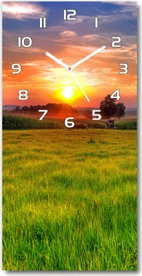 Immagine prodotto di Orologio da parete in vetro – 30x60 cm - Quadro in vetro - Orologio in vetro - Vetro temperato - Tramonto