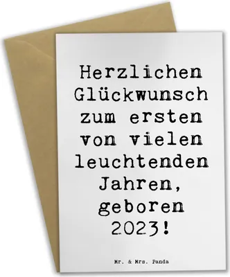 Produktbild von Mr. & Mrs. Panda Grußkarte Spruch 2023 Geburtstag - Weiß - Geschenk, Geburtstagsfeier, glückwunschkarten, Alter, besondere Botschaft, Happy Birthday, osterkarten