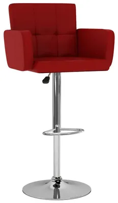 Image de vidaXL Tabouret de bar 2 pcs. Simili cuir rouge vin