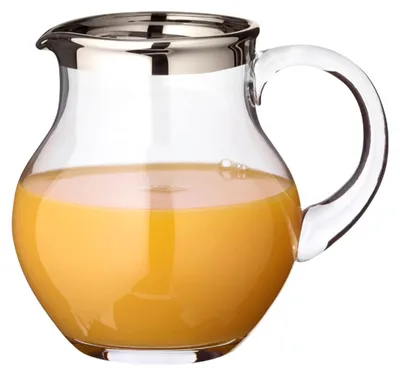 Produktbild von EDZARD Krug Olivia, mundgeblasenes Kristallglas mit Platinrand, Höhe 17 cm, Fassungsvermögen 1,5 Liter - Karaffe, Glaskrug, Wasserkrug, Pitcher, Kanne