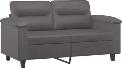 Image de vidaXL Canapé 2 places Gris 120 cm Similicuir