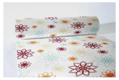 Produktbild von Linclass® Airlaid Tischläufer 40 cm x 24 m, stoffähnlich, ideal für Sommer- und Gartenfeste, Geburtstage, Hochzeiten, florales Design, Champetre
