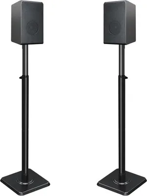 Productafbeelding van Luidsprekerstandaard Set - Vloerstandaard Paar - Home Audio - In Hoogte Verstelbaar - Tot 107.8 cm - Zwart