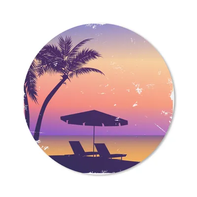 Produktbild von MuchoWow® Mauspad Mousepad Strandkorb - Sonnenschirm - Nacht - Aquarell 30x30 cm - Mousepads - Maus Mat - Pad - Mausunterlage - Tischunterlage - Schreibtischmatten