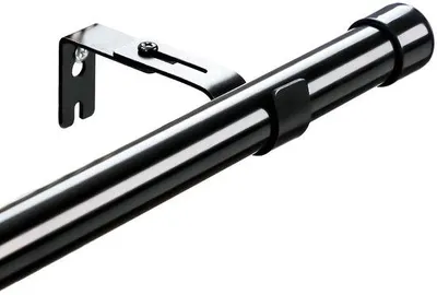 Productafbeelding van Ibenzoa® Verstelbare gordijnstang van metaal, zwart – 76–157 cm, Ø 2,5 cm, stabiele spiraalmontage voor gordijnen in woon- en slaapkamer