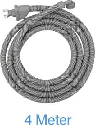 A coiled grey flexible hose with connectors on either end, placed on a white background. Text '4 Meter' is visible below the hose.
