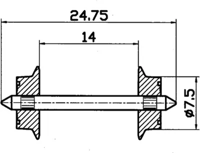 Obrázek produktu pro Roco 40184 H0 Kit ruote e asse AC 2 pz.