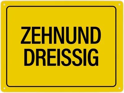 Produktbild von Zehnunddreißig Metallschild XXL Schild Blechschild Aluminiumschild