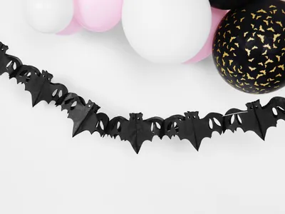Obrázek produktu pro Věnec z hedvábného papíru netopýr Halloween dekorace 4m