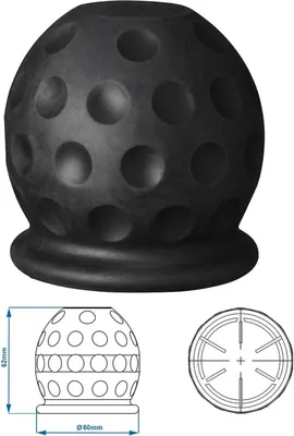 Produktbild von Abdeckkappe Schutzhülle für Kugelkopf Abdeckung Anhängerkupplung Golfball Schwarz Schutzkappe aus Gummi für max. Ø 50 mm