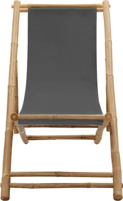 Obrázok produktu pre lehátko vidaXL z bambusu a plátna Dark Grey