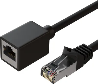 Produktbild von RJ45 Patchkabelverlängerung S/FTP, schwarz, 5,0m