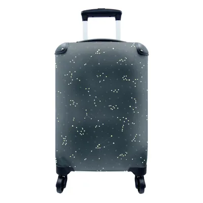 Produktbild von MuchoWow® Koffer Handgepäck Trolley Rollkoffer Kleine Reisekoffer mit 4 Rollen - Sterne - Himmel - Muster - Cabin Size < 55x40x23 cm & 55x40x20 cm - Fotokoffer - Kabinenkoffer - Boardgepäck - Reise-Box - Reisekoffer - Reisegepäck - Koffer mit Bild - Trolley für Kinder