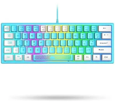 Zdjęcie produktu dla Klawiatura gamingowa przewodowa rgb 60% czarna membranowa dla gracza