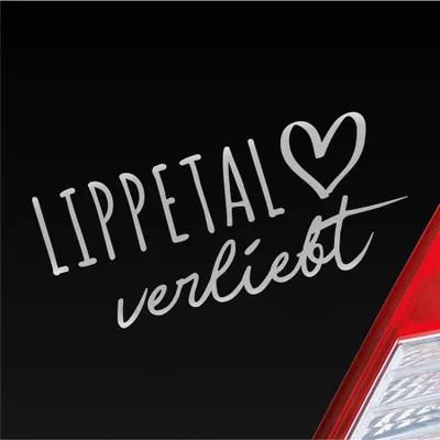 Produktbild von Auto Aufkleber Lippetal verliebt Herz Gemeinde Liebe Car 19x8 cm Silber Sticker Heckscheibenaufkleber