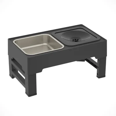 Imagen del producto de Comedero de acero inoxidable, plato para perros plegable, color