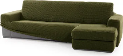 Produktbild von SOFASKINS® Super Stretch Chaise Longue Bezug, Sofabezug de mit rechter kurzer Armlehne, Atmungsaktiv, Komfortabel und Langlebig, Kompatible Sofa Abmessungen (210-340 cm), Farbe Gras