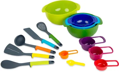 Imagen del producto de Juego de cocina de 14 piezas, de colores variados, para niños a partir de 3 años, accesorios para cocina de juguete
