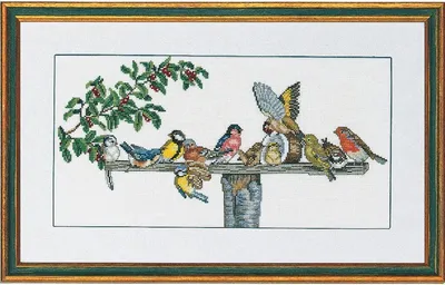 Produktbild von Eva Rosenstand Kreuzstich Set "Vögel", Zählmuster, 30x50cm