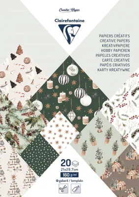 Produktbild von Clairefontaine 5x Block A4 (21x29,7cm), 20 Bl 160g Weihnachten Mehrfarbig 95548C
