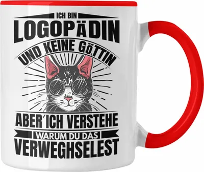 Produktbild von Trendation - Logopädin Lustiger Spruch Tasse Geschenk Logopädie (Rot)