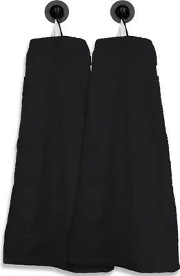 Produktbild von 2 Gästetücher Gästehandtücher schwarz 30x50 cm Set Baumwolle Handtücher Frottee