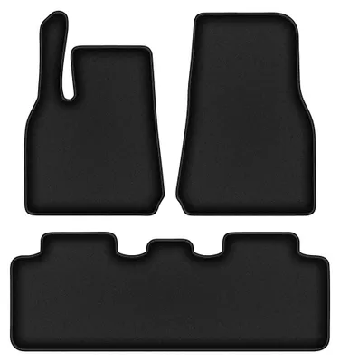 Image de Tapis de sol en moquette pour Tesla Model Y 2019- (crossover) – jeu 4 pièces, noirs, sur mesure – Wielganizator DURBAN